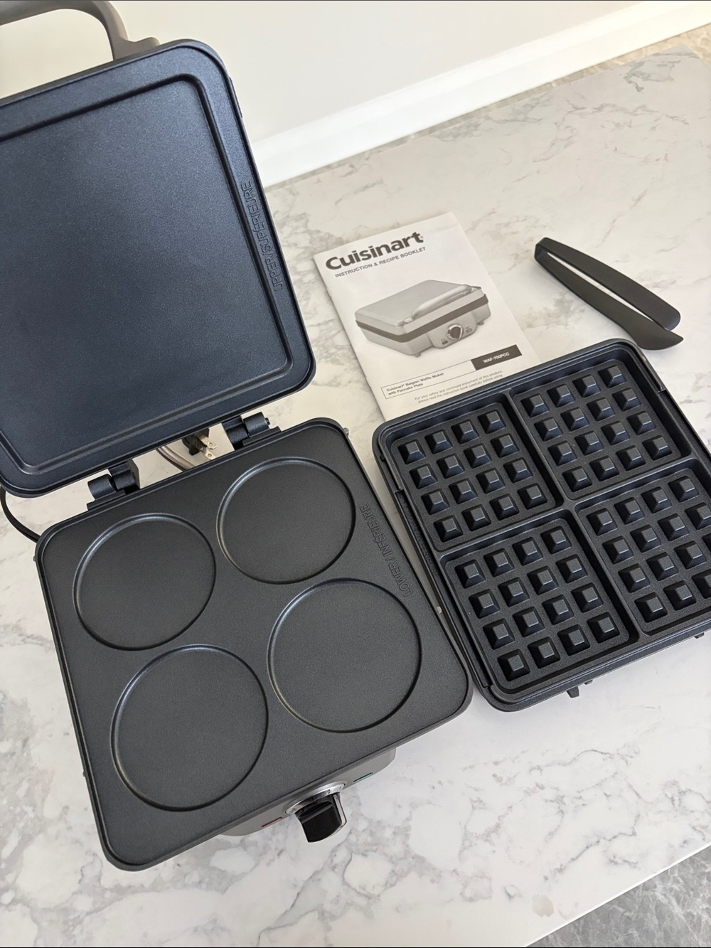 BRAND NEW Cuisinart Black 4-in-1 Mini Griddle with Waffle & Pancake Plates